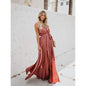 Women's Solid Color Slit Tie Maxi Dress