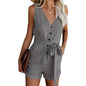 Women's V Neck Jumpsuits Casual Sleeveless Romper