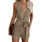 Women's V Neck Jumpsuits Casual Sleeveless Romper