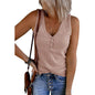 Womens V Neck Tank Tops Summer Ribbed Sleeveless