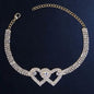 Women's White Ankle Bracelet Chandelier Heart