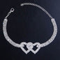Women's White Ankle Bracelet Chandelier Heart