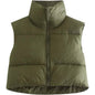 Women's Winter Crop Vest Lightweight Sleeveless Warm Outerwear Puffer Vest Padded Gilet