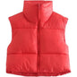Women's Winter Crop Vest Lightweight Sleeveless Warm Outerwear Puffer Vest Padded Gilet