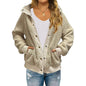 Womens Winter Sherpa Fleece Button Jacket Coat