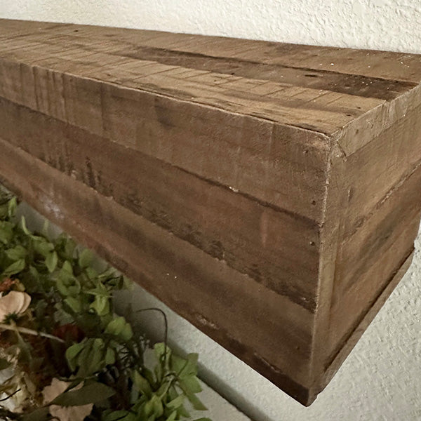 47 Inch Reclaimed Rustic Natural Wood Mantle
