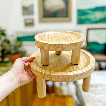 Pine Wood Risers, Set of Two