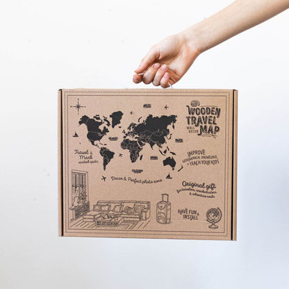 3D Wooden World Map Dune