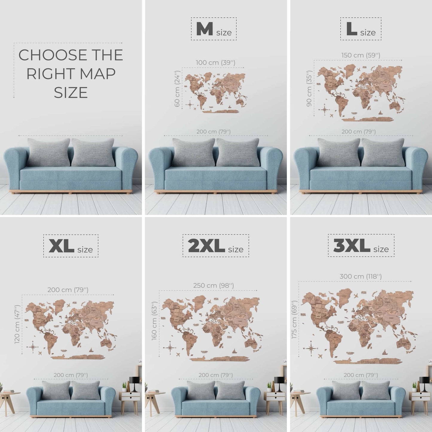 Bundle: Wooden Map and Airplanes Pins