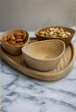 Handcrafted Luxury Wooden Nut Bowl Set with Tray