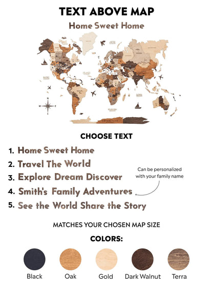 Wooden Map Quote Sign - Terra