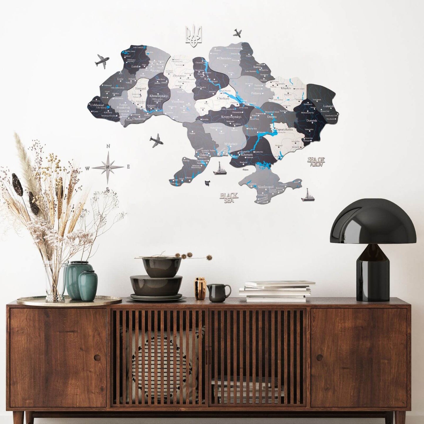 Wooden Map of Ukraine Terra