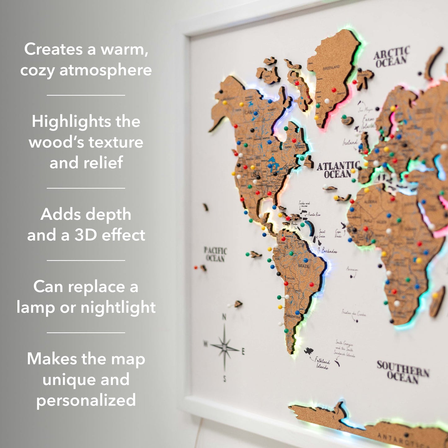 Map on Board LED 2.0 Cork
