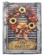Lighted Canvas Print - Fall Wreath With Happy Harvest Sign