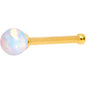 White 2.5mm Synthetic Opal Ball Gold Tone Nose Bone