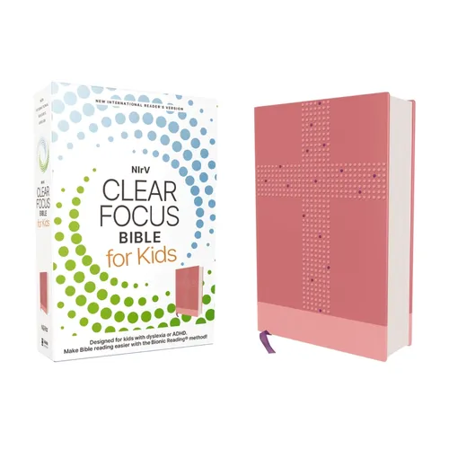 Nirv, Clear Focus Bible for Kids (Help Kids with ADHD or Dyslexia Read with Confidence), Leathersoft, Pink: Read More of the Bible with Better Focus U - Leather