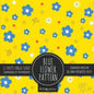 Blue Flower Pattern Scrapbook Paper Pad: Yellow Background 8x8 Decorative Paper Design Scrapbooking Kit for Cardmaking, DIY Crafts, Creative Projects - Paperback