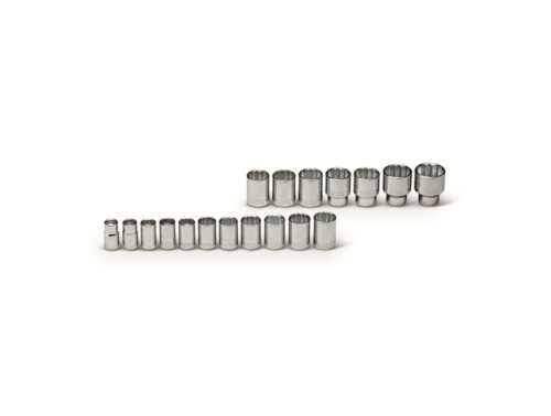 Wright Tool 12 Point Standard Socket Set 1/2" Drive 18 Pieces Metric 469