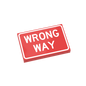 Wrong Way Street Sign - Custom Printed 2x3 Tile - Made Using LEGO® Parts
