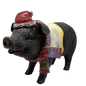 Pig Wearing Scarf Figurine