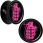 Black Acrylic Pink Grenade Saddle Plug Set 20mm