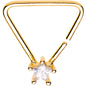 20G 3/8 Clear Star CZ Gem Gold Tone Triangle Seamless Ring