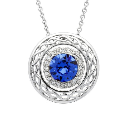 Round Sapphire Celtic Pendant