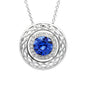 Round Sapphire Celtic Pendant