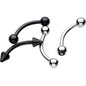 16G 5/16 Black Plated Steel Curved Barbell Eyebrow Ring Set of 4