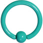16G 5/16 Green Acrylic Over Steel Captive Ring