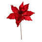 Red Velvet Glittered Poinsettia - 14 Inch