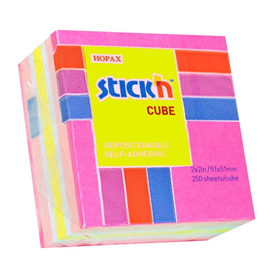 Gõpta Stick'n Colorful Self-Adhesive Note Cube: Organize & Prioritize with 4 Vibrant Colors, 250 Sheets - Perfect Office & School Supplies
