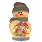 9.5 Inch Lighted Cardinal Glass Snowman - Bird House