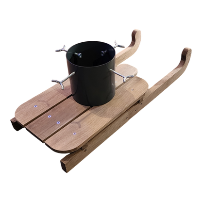 Wooden Runner Sled Tree Stand - Natural