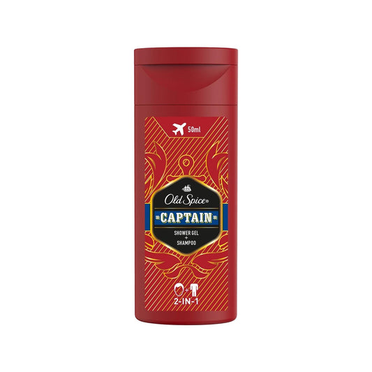 Old Spice Captain 2-in-1 Shower Gel & Shampoo - Travel-Sized, 1.69 fl oz
