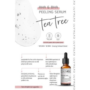 Skin401 AHA BHA Peeling Serum 30ml - Chemical Exfoliant for Skin Renewal, Vegan & Cruelty-Free