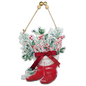 Metal Santa Boots with Bow - 10" Decor