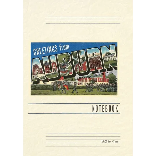 Vintage Lined Notebook Greetings from Auburn - Paperback