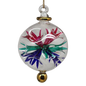Floral Burst Globe Ornament - Clear with Multicolor Accents