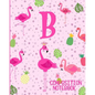 Composition Notebook B: Pink Flamingo Initial B Composition Wide Ruled Notebook - Paperback
