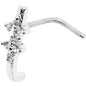 18G Clear CZ Bling Faux Hoop L Shaped Nose Ring