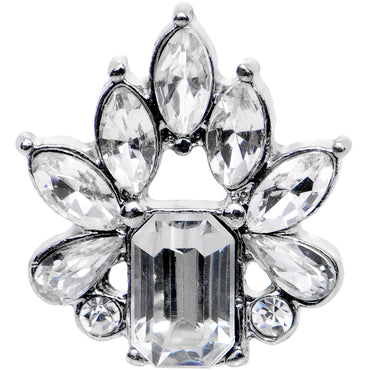 16G 1/4 Clear Gem Flower Tiara Amulet Cartilage Tragus Earring
