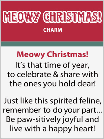Meowy Christmas Cat Charm - Red