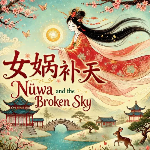 Nüwa and the Broken Sky: Bilingual Chinese Mythology Stories for Kids in English, Chinese, and Pinyin - Paperback
