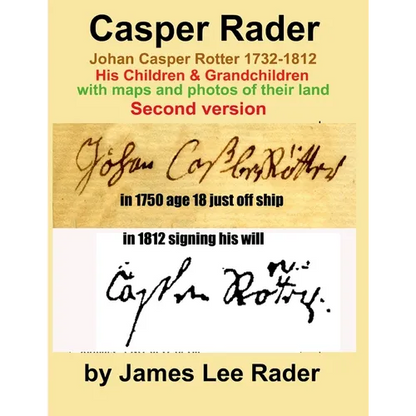 Casper Rader 1732-1812 Wythe county, Virginia - Paperback