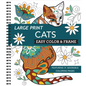 Large Print Easy Color & Frame - Cats (Stress Free Coloring Book) - Spiral
