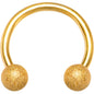 18G 5/16 Gold Color PVD Textured Horseshoe Circular Barbell
