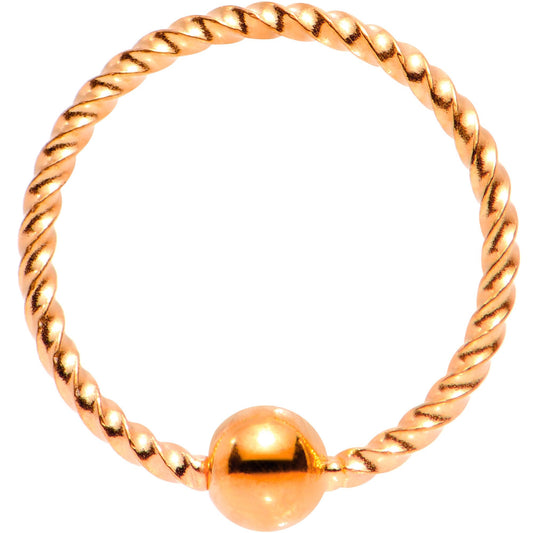 20G 5/16 Rose Gold Tone Anodized So Twisted Captive Style Seamless Ring