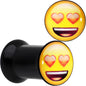 2G Licensed Heart Eyes emoji Acrylic Double Flare Plug Set
