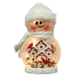 9.5 Inch Lighted Cardinal Glass Snowman - Bird Condo